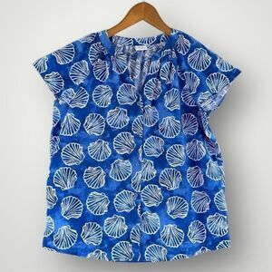 🎉5 for $45🎉 Croft & Barrow top blouse shirt size S blue